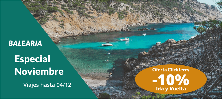 Imagen de NOVIEMBRE EN BALEARES. 10% de descuento en reservas de ida y vuelta con Balearia.